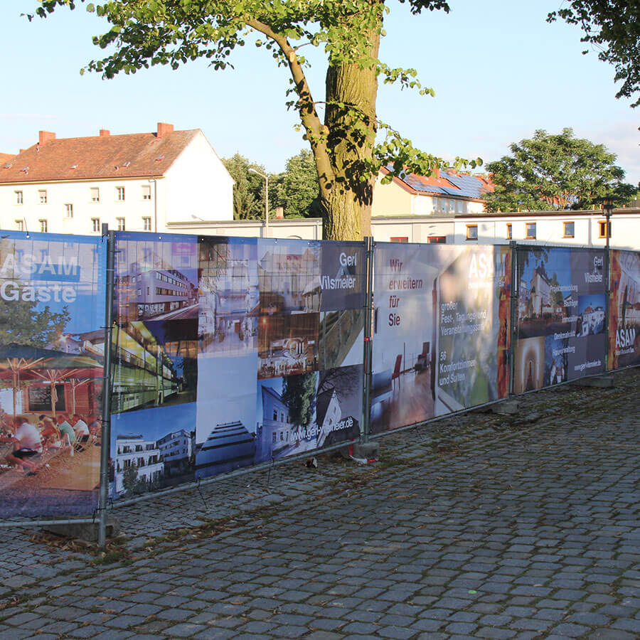 Bauzanbanner bedruckt als Sichtschutz