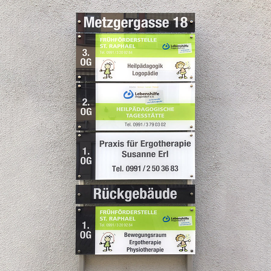 Hinweisschild aus Acryl