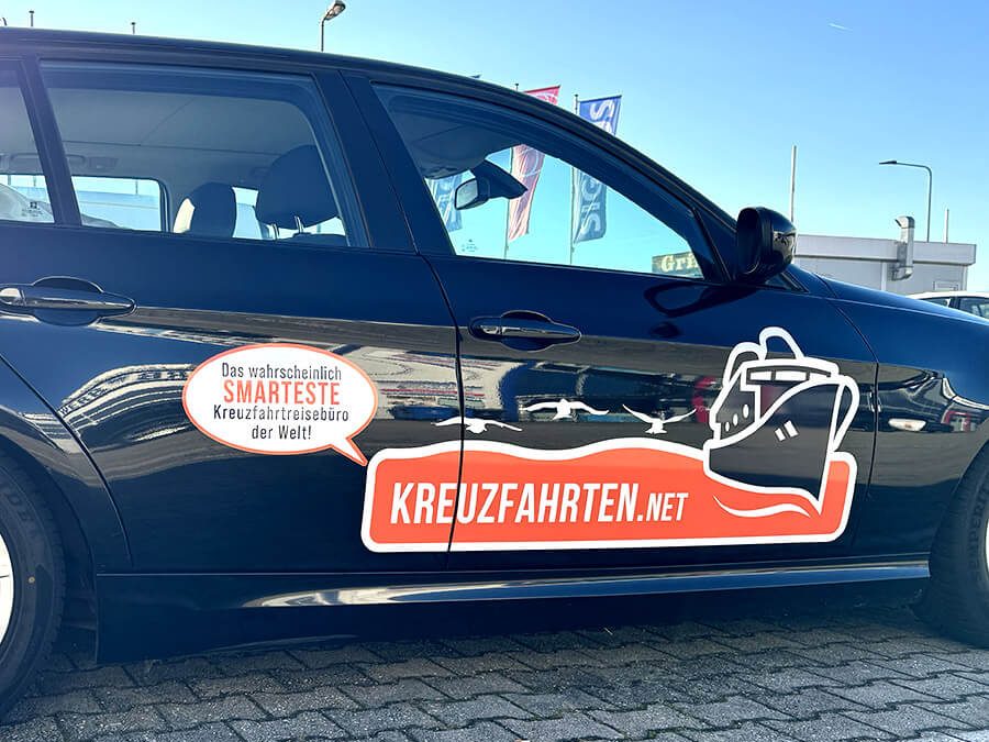Fahrzeugbeschriftung für Kreuzfahrten.net