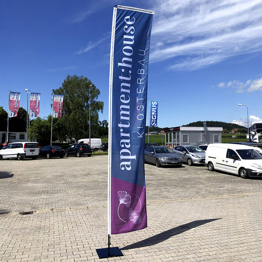 Beach-Flag für eine Messe