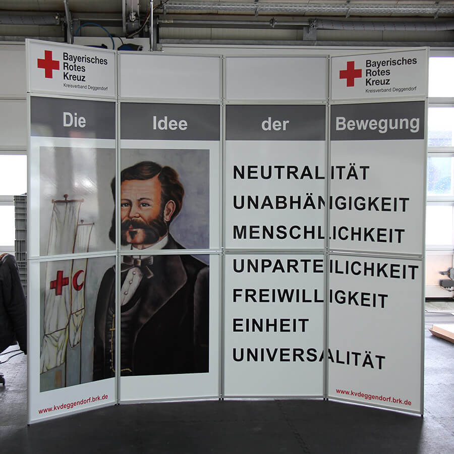 Klappbare Messewand mit Digitaldruck
