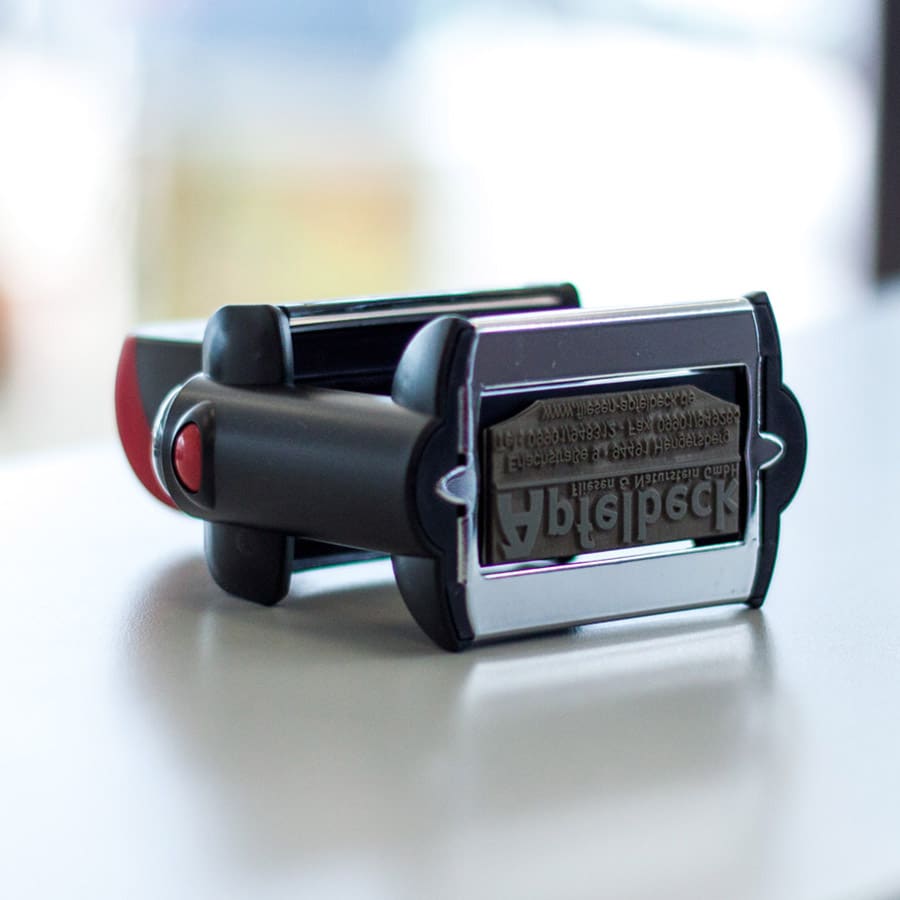 Trodat Stempel, Stempelplatte mit Lasergravur