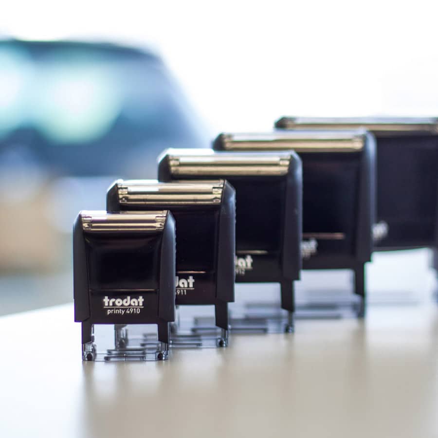 Trodat-Stempel mit Automatikfunktion bei SIGNUS Werbetechnik