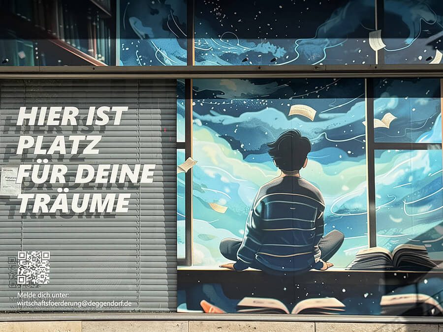 Schaufensterbeschriftung für die Stadt Deggendorf